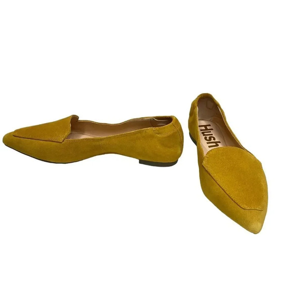 Hush Puppies Hazel Flat Point Summer Yellow Slip On Loafer Suede Shoe Sz. 8 - Picture 3 of 8